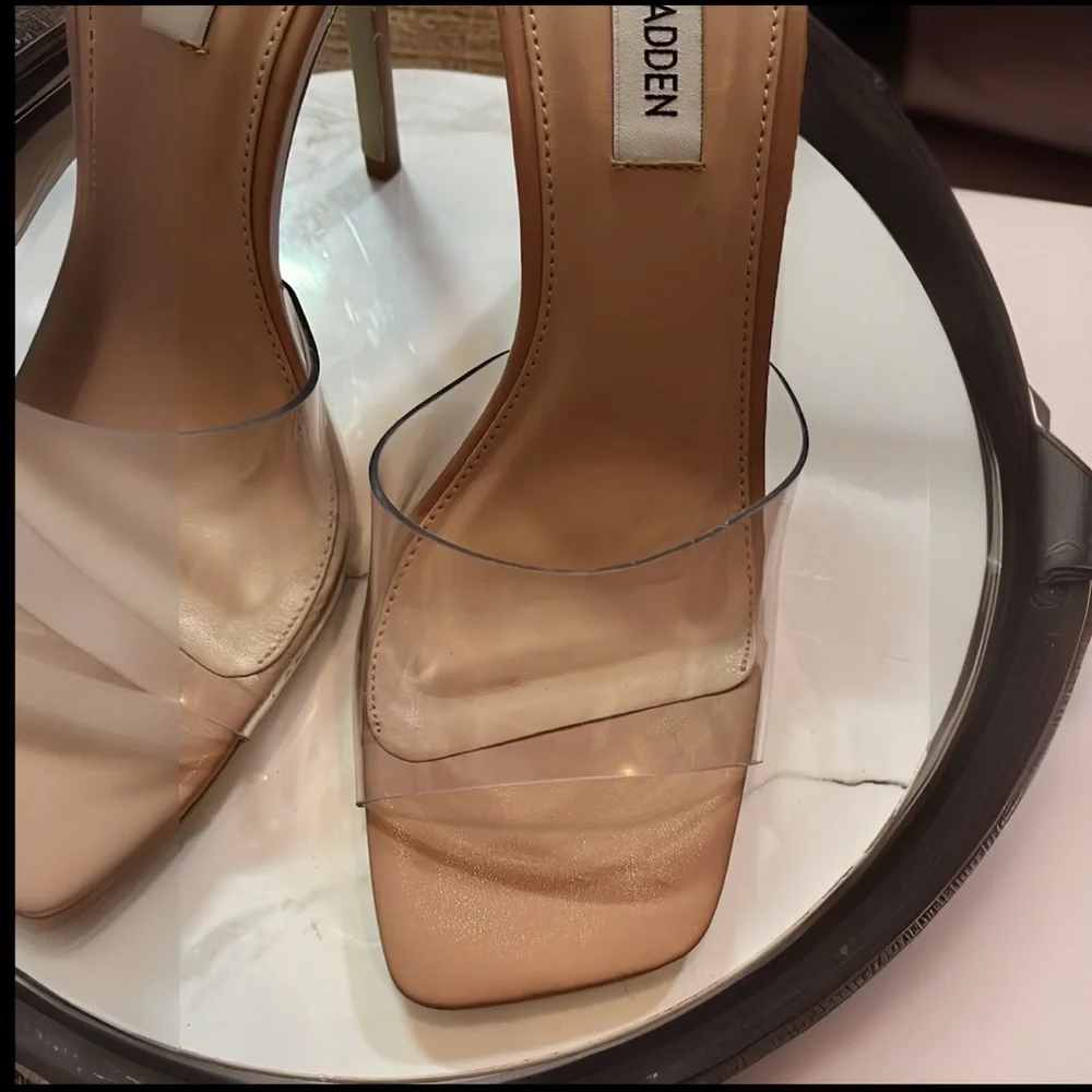 STEVE MADDEN Signal Clear Peep Toe Stiletto Heels Sexy Women’s Sz 8.5 NIB